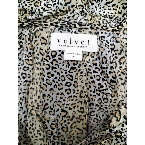 Velvet by Graham & Spencer Anthropologie Mel Leopard Printed Blouse Top S 221529 - Picture 8 of 8
